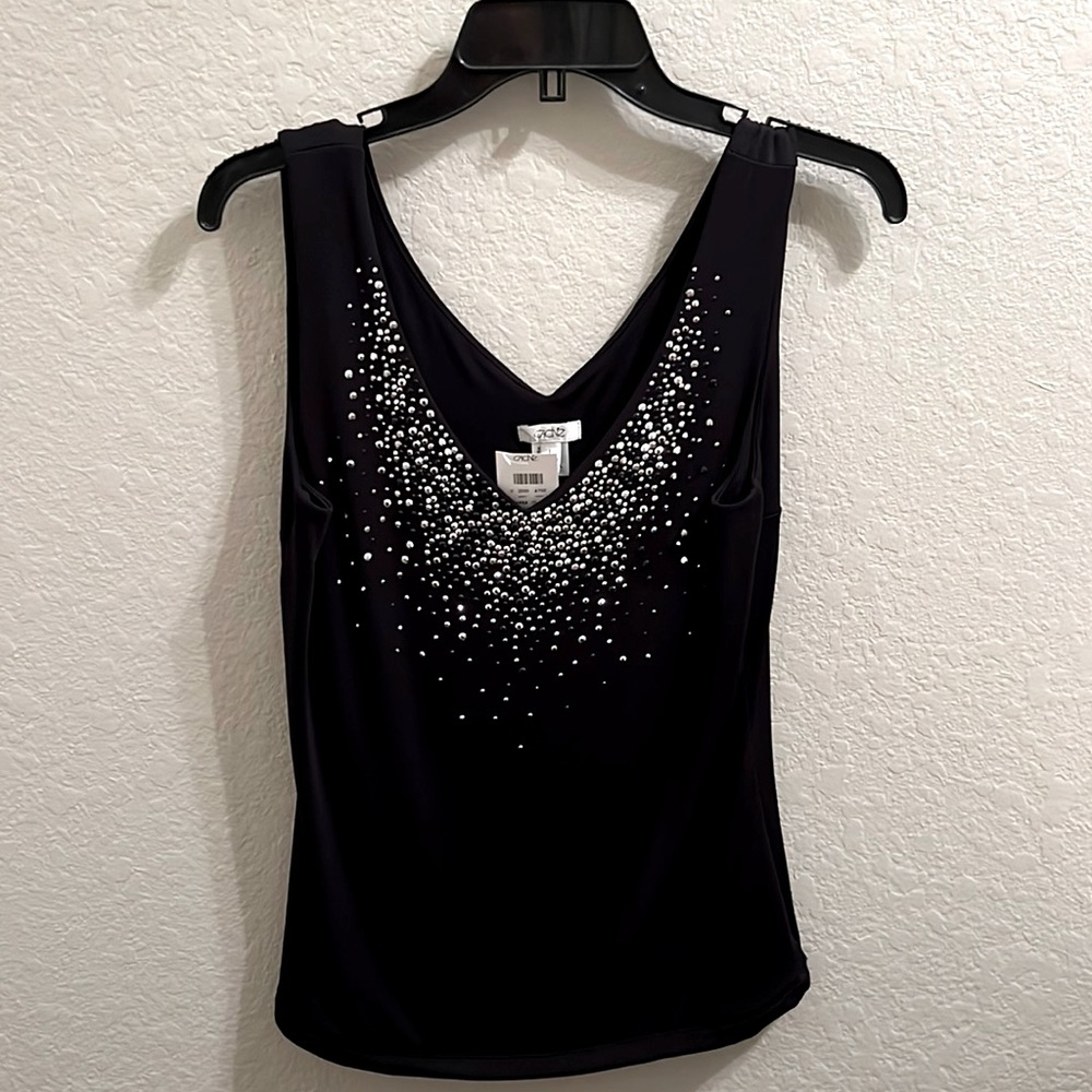 Cache Black v-neck w/ embellished with sparkle studs *new w/ tags!